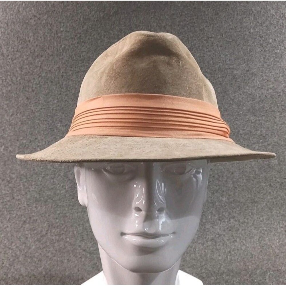Non Plus Ultra Genuine Suede Beige Fedora Hat Large Authentic Styles